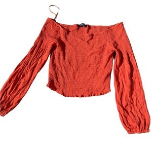 Ambiance blouse top size medium rustic orange auburn